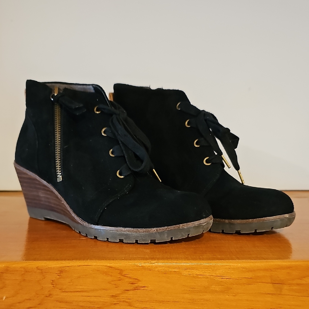 Dr. Scholl's Black Wedge Ankle Boots
